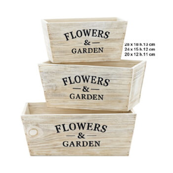 Juego 3 Cajas Madera Blanco