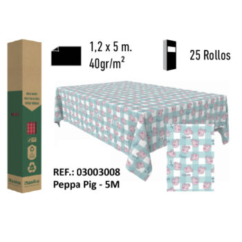 Mantel de Papel Decorado Adamasco Disney Modelo Peppa Pig